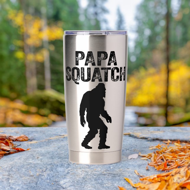 Papa Squatch Funny Bigfoot - Father's Day Gift Insulated Tumbler (Outdoor (Rotated))