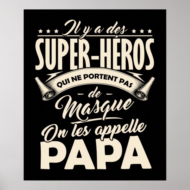 Papa Super-Hero Poster (Front)