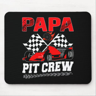Papa T Crew Racing Family Race Car Birthday Boy Mouse Pad