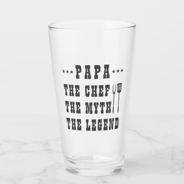 Papa The Myth The Legend Grill Master Glass (Front)