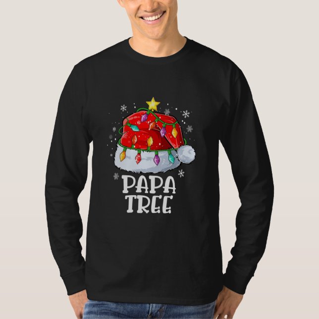 Papa Tree Christmas Xmas Merry Christmas Pajamas T-Shirt (Front)