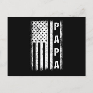 Papa USA Flag Father Dad Daddy Fathers Day Family  Postcard
