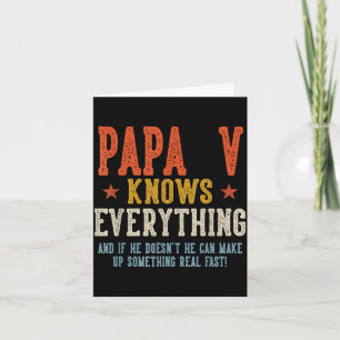 Papa v knows everything father's day retro vintage card