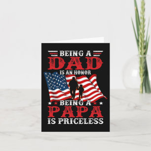 Papa Vintage American Flag Father's Day 4th Of Jul Card