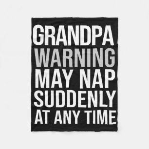 Papa Warning May Nap Suddenly At Any Time Fathers  Fleece Blanket