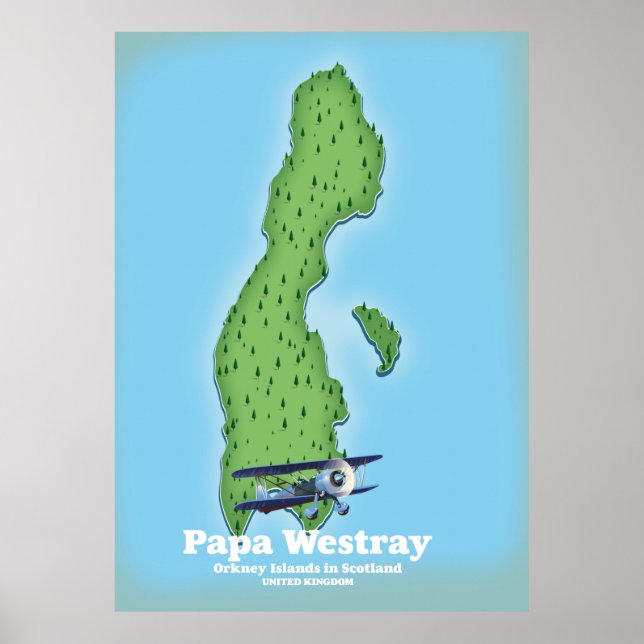 Papa Westray Scotland map. Poster (Front)