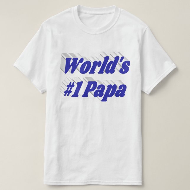 Papa with blue text T-Shirt (Design Front)
