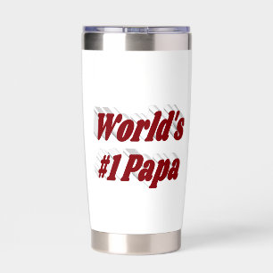 Papa with burgundy half text insulated tumbler