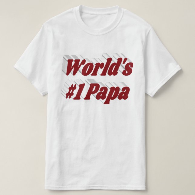Papa with burgundy text  T-Shirt (Design Front)