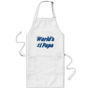 Papa with sea blue text long apron