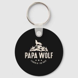 Papa Wolf Fathers Day Dad Daddy Cute Animal Family Key Ring