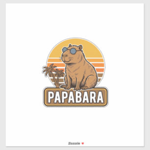 PAPABARA Retro Capybara Dad Vector Design_1