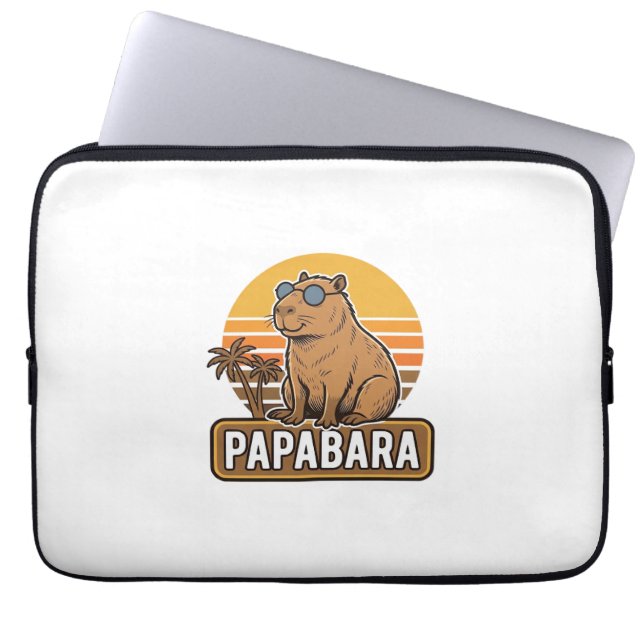 PAPABARA Retro Capybara Dad Vector Design_1 Laptop Sleeve (Front)