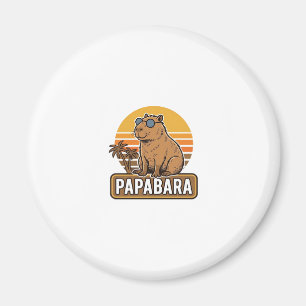 PAPABARA Retro Capybara Dad Vector Design_1 Magnet