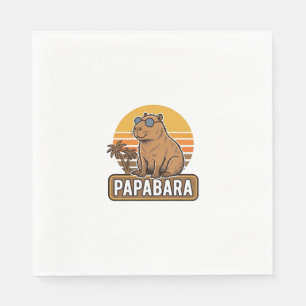 PAPABARA Retro Capybara Dad Vector Design_1 Napkin