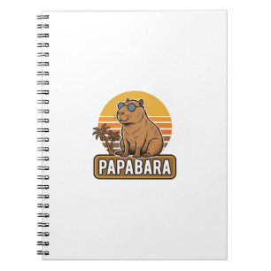 PAPABARA Retro Capybara Dad Vector Design_1 Notebook