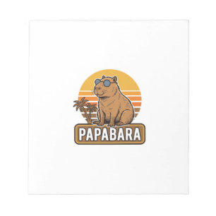 PAPABARA Retro Capybara Dad Vector Design_1 Notepad
