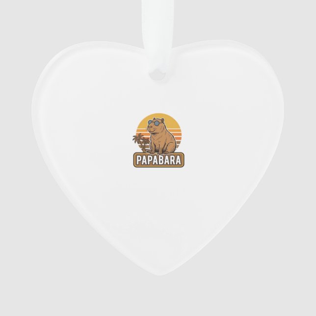 PAPABARA Retro Capybara Dad Vector Design_1 Ornament (Front)