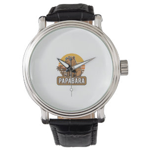 PAPABARA Retro Capybara Dad Vector Design_1 Watch