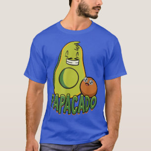 Papacado Dad Daddy  Plant Based Green Vegetarian H T-Shirt