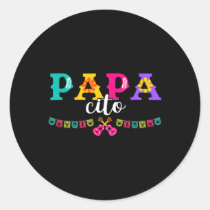 Papacito Family Cinco De Mayo Matchin Couple Mexic Classic Round Sticker