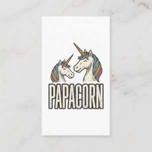Papacorn Unicorn Dad Vintage Engraving T-Shirt Des Business Card