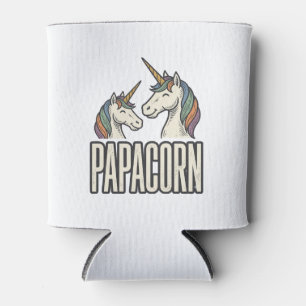 Papacorn Unicorn Dad Vintage Engraving T-Shirt Des Can Cooler