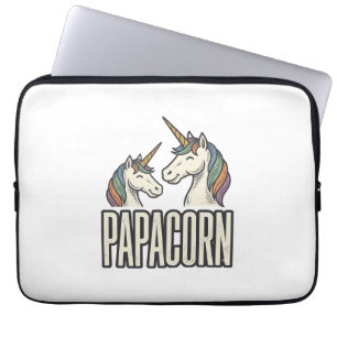 Papacorn Unicorn Dad Vintage Engraving T-Shirt Des Laptop Sleeve