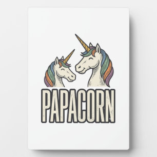 Papacorn Unicorn Dad Vintage Engraving T-Shirt Des Plaque