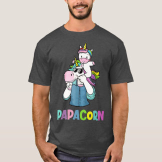 Papacorn Unicorn Fathers Day Gift For Daddy T-Shirt