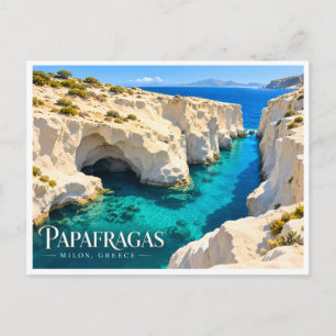 Papafragas Caves Pollonia Greece Travel Souvenir Postcard