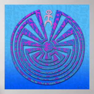 Papago Maze Blue and Purple Poster