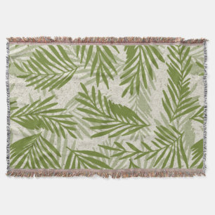 Papakolea Sandy Beach Palms Throw Blanket