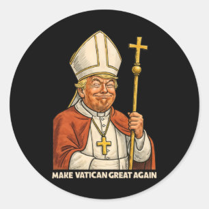 Papal Trump Fun Design With Pope Vestments 1 Classic Round Sticker