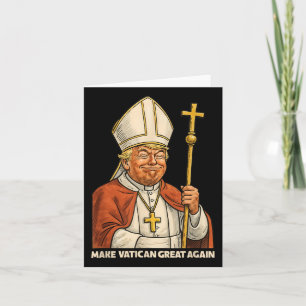 Papal Trump Fun Design With Pope Vestments Card