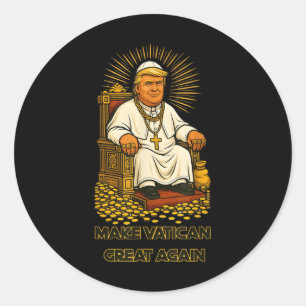 Papal Trump Fun Design With Pope Vestments  Classic Round Sticker