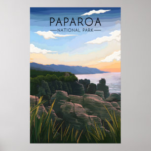 Paparoa National Park New Zealand Travel Poster