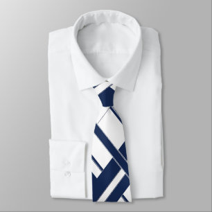 Papa's Blue and White Cross-Hatch Necktie