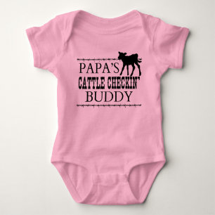 PAPA'S CATTLE CHECKING BUDDY BABY BODYSUIT