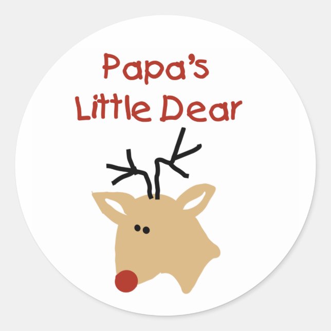 Papa's Dear Tshirts and Gifts Classic Round Sticker (Front)