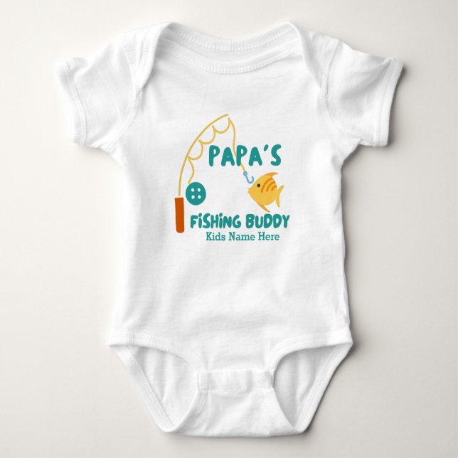 Papa's Fishing Buddy Baby  Bodysuit (Front)