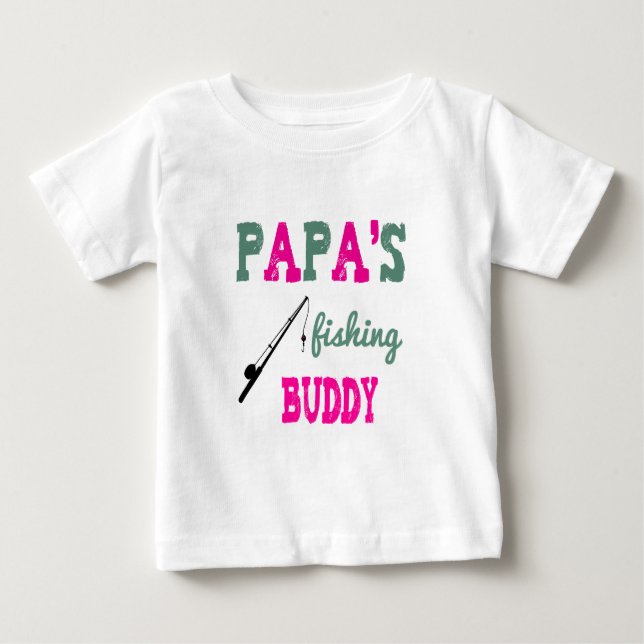 Papa's Fishing Buddy Baby Tee (pink) (Front)
