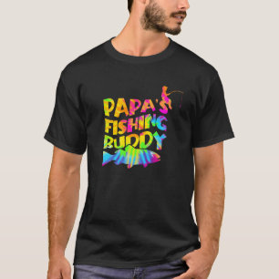 Papa's Fishing Buddy Fisherman Dad & Kids Fish Fan T-Shirt
