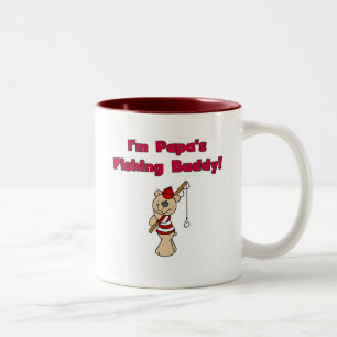 Papa's Fishing Buddy Tshirts and Gifts Two-Tone Coffee Mug