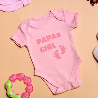 Papas Girl - Footprints Baby Bodysuit