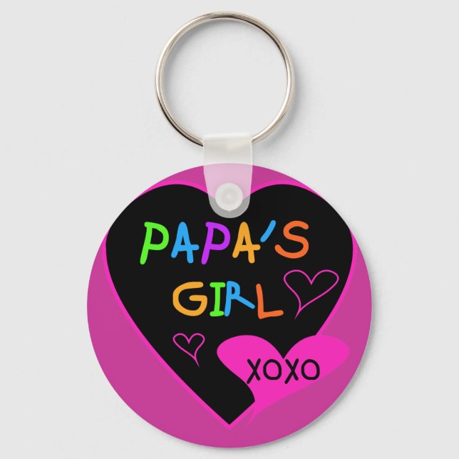 Papa's Girl Tees, Hats, Mugs, Buttons, clothing Key Ring (Front)