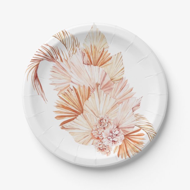 Papas grass dried flower plate (Front)