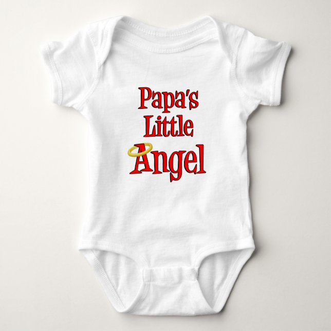 Papa's Little Angel Baby Bodysuit (Front)