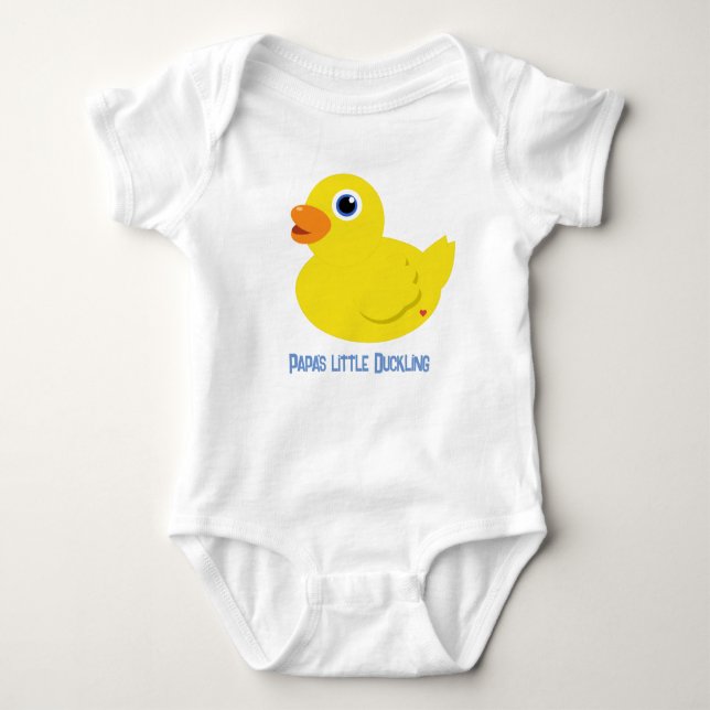Papa's little Duckling (Blue) Baby Bodysuit (Front)
