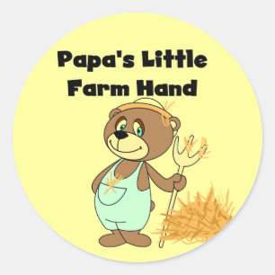 Papa's Little Farm Hand Tshirts and Gifts Classic Round Sticker